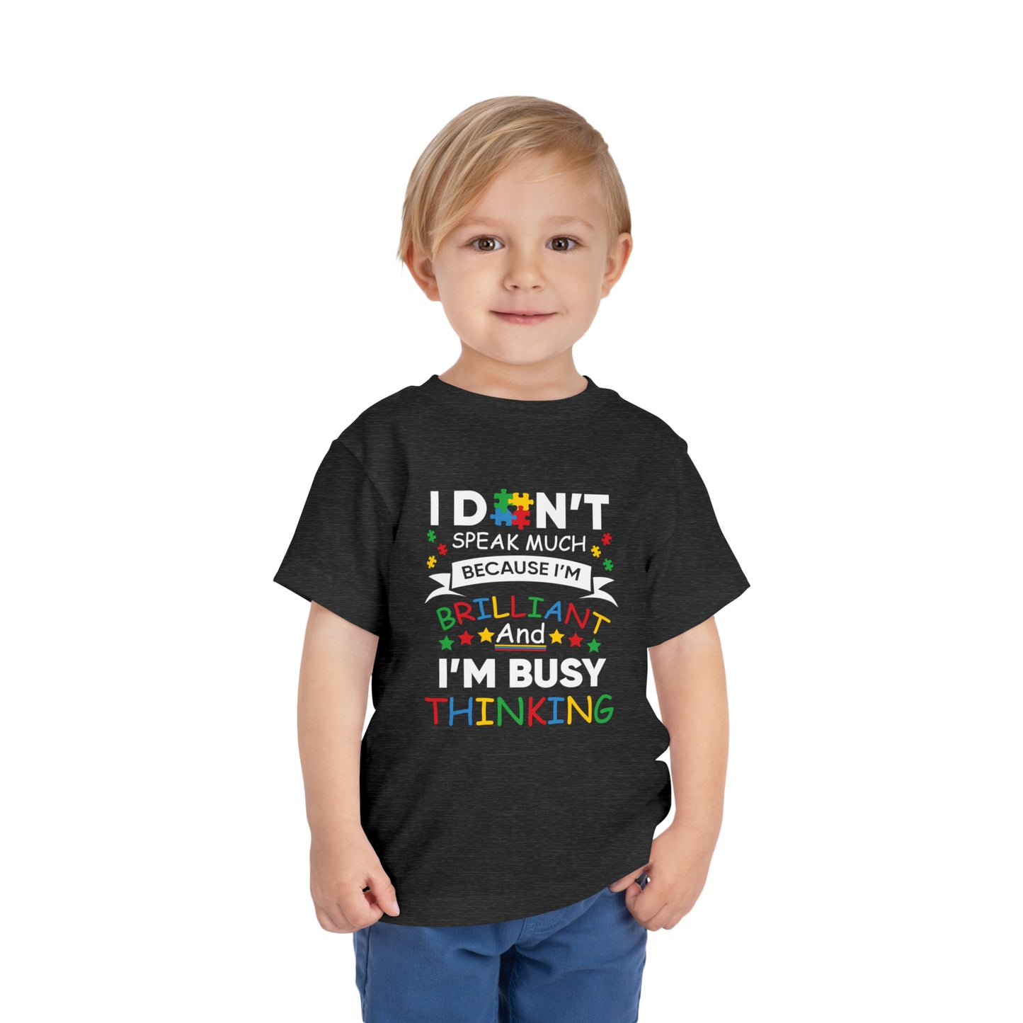 I don't speak much Autism Awareness Advocate Toddler Short Sleeve Tee