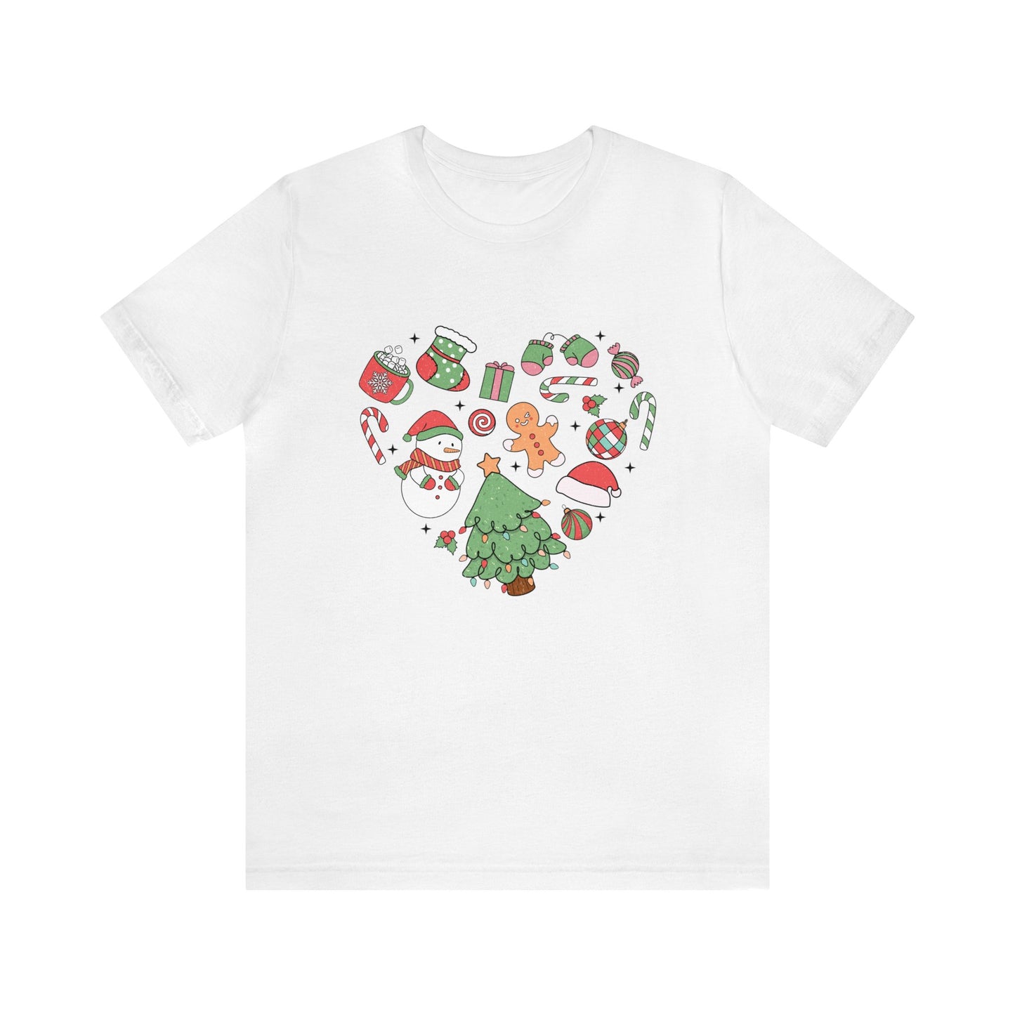 Christmas Heart Women's Short Sleeve Christmas T Shirt