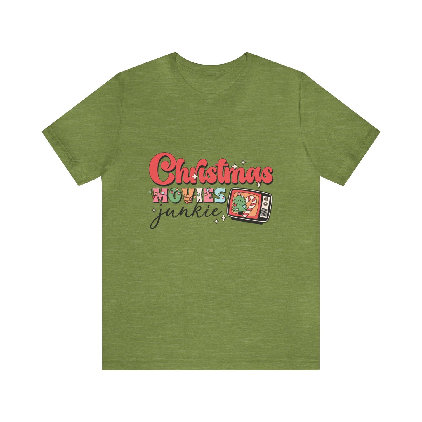 Christmas Movies Junkie Women's Funny Short Sleeve Christmas T Shirt