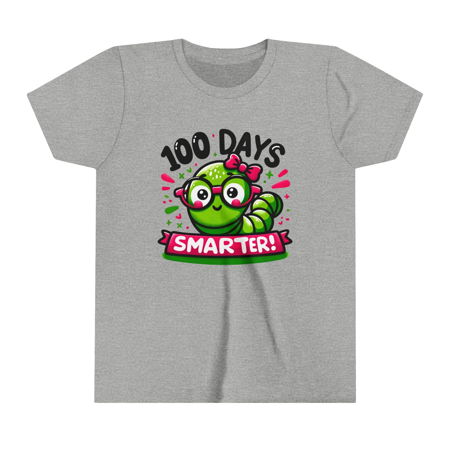 100 Days Smarter 100 Days of School Girl's Youth Short Sleeve Tee