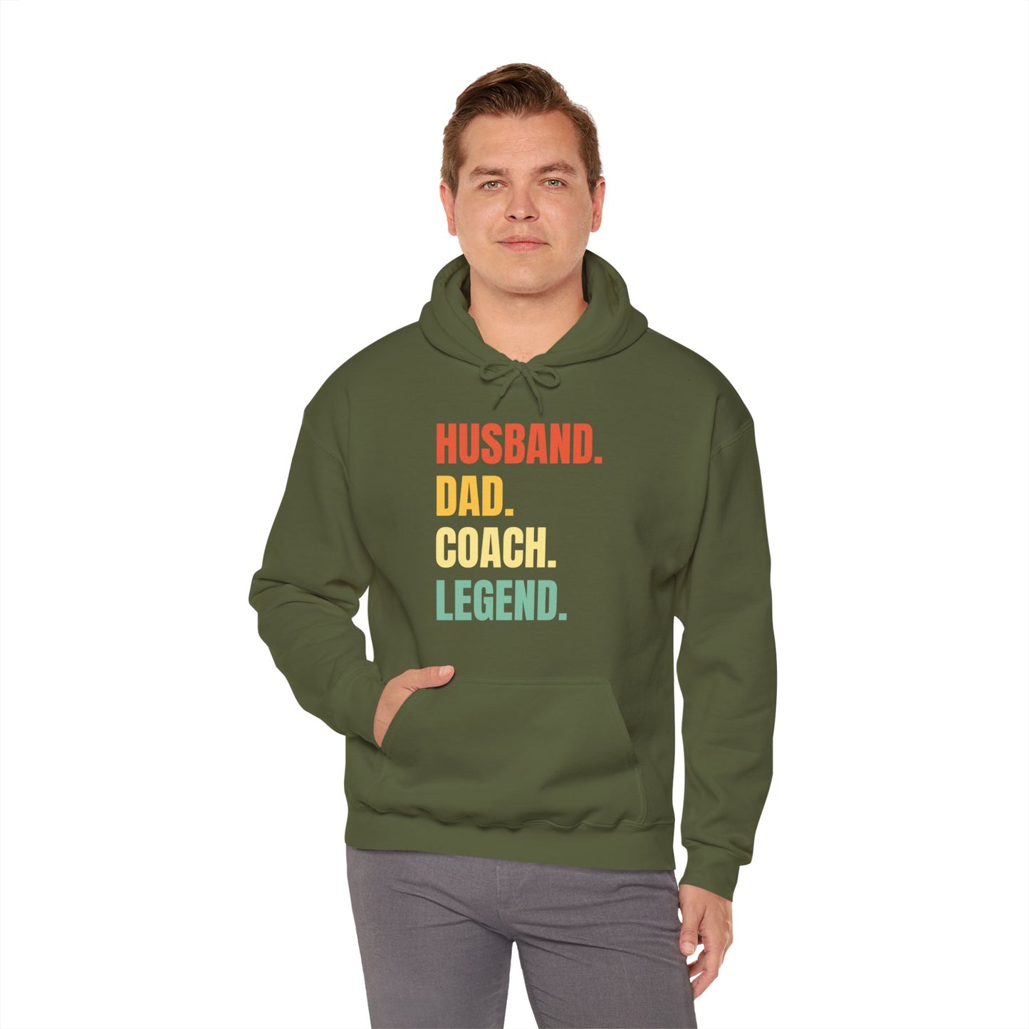 Husband Dad Coach Legend Men's Hooded Sweatshirt
