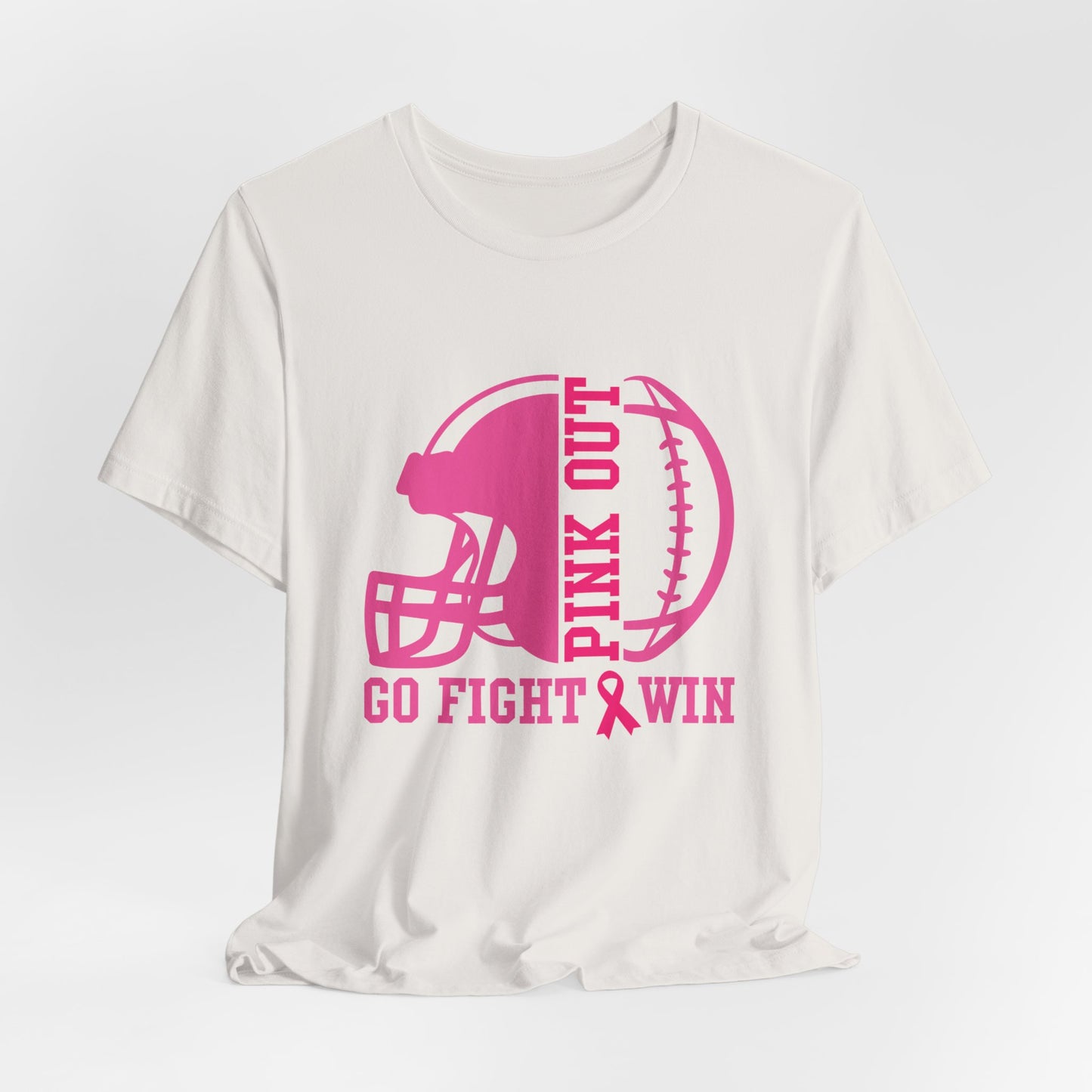 Pink Out Women's Football Go Fight Win Breast Cancer Awareness Short Sleeve Tee