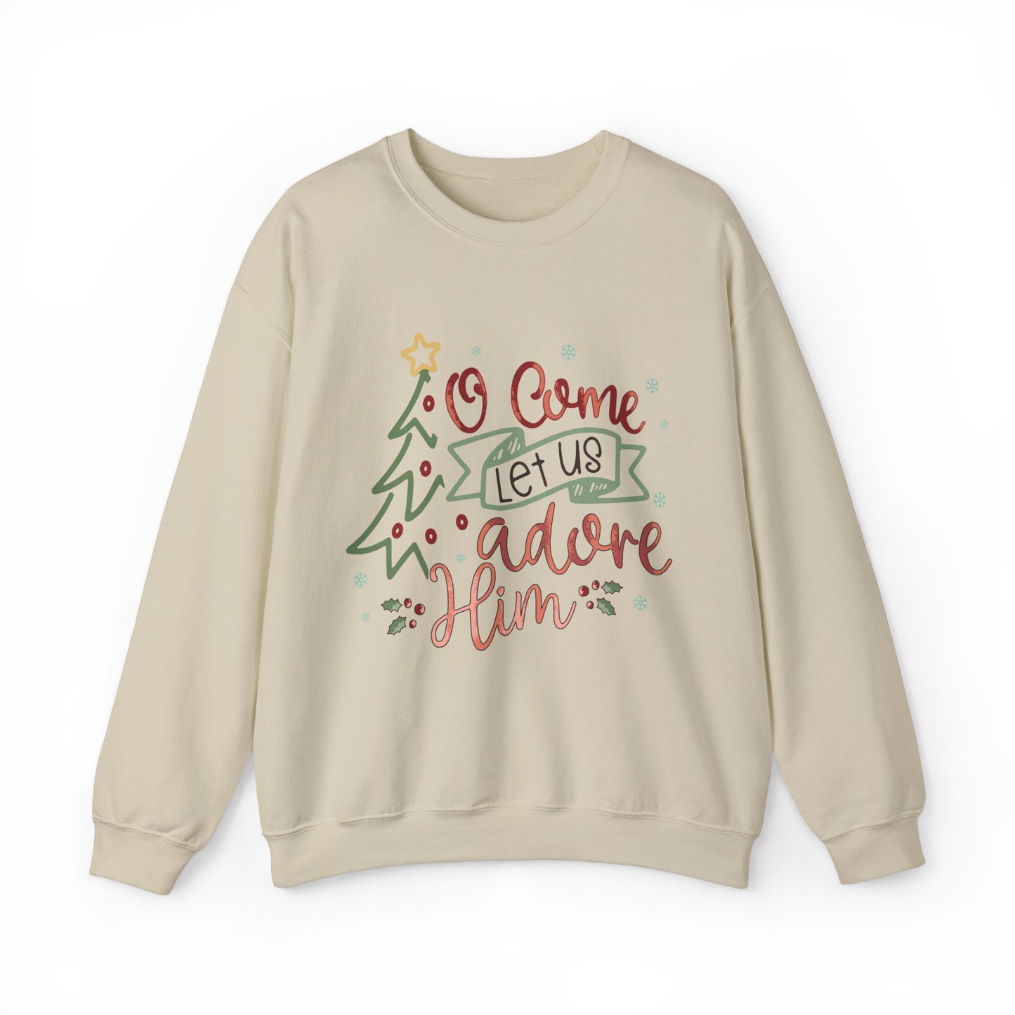 O Come Let Us Adore Him Women's Christmas Sweatshirt