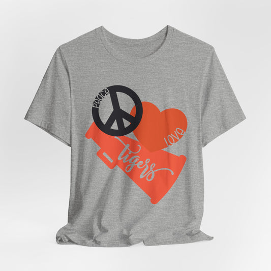 Peace Love Tigers Cheer Women's Short Sleeve Tee