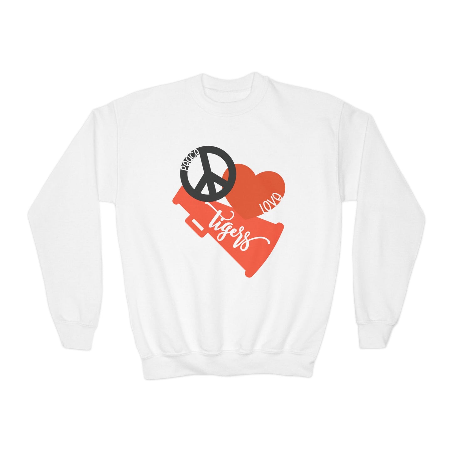 Peace Love Tigers Youth Crewneck Sweatshirt