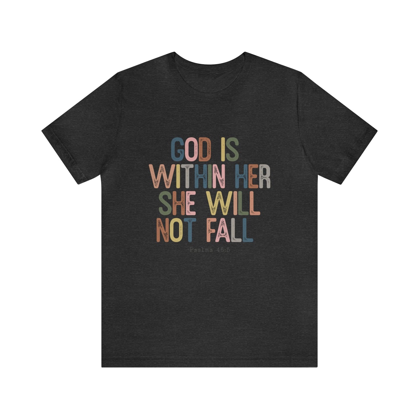 God is Within Her She Will Not Fall Women's Tshirt