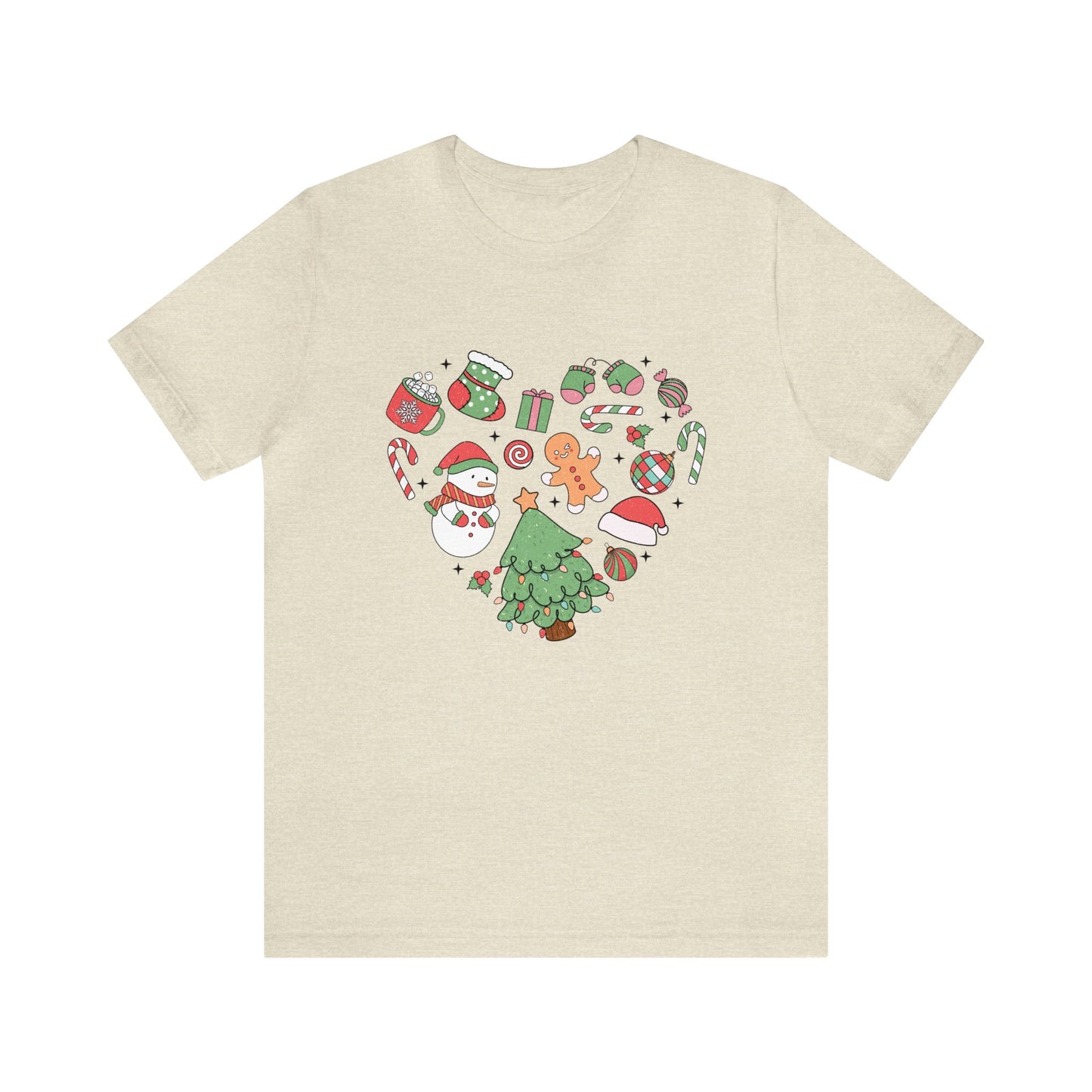 Christmas Heart Women's Short Sleeve Christmas T Shirt