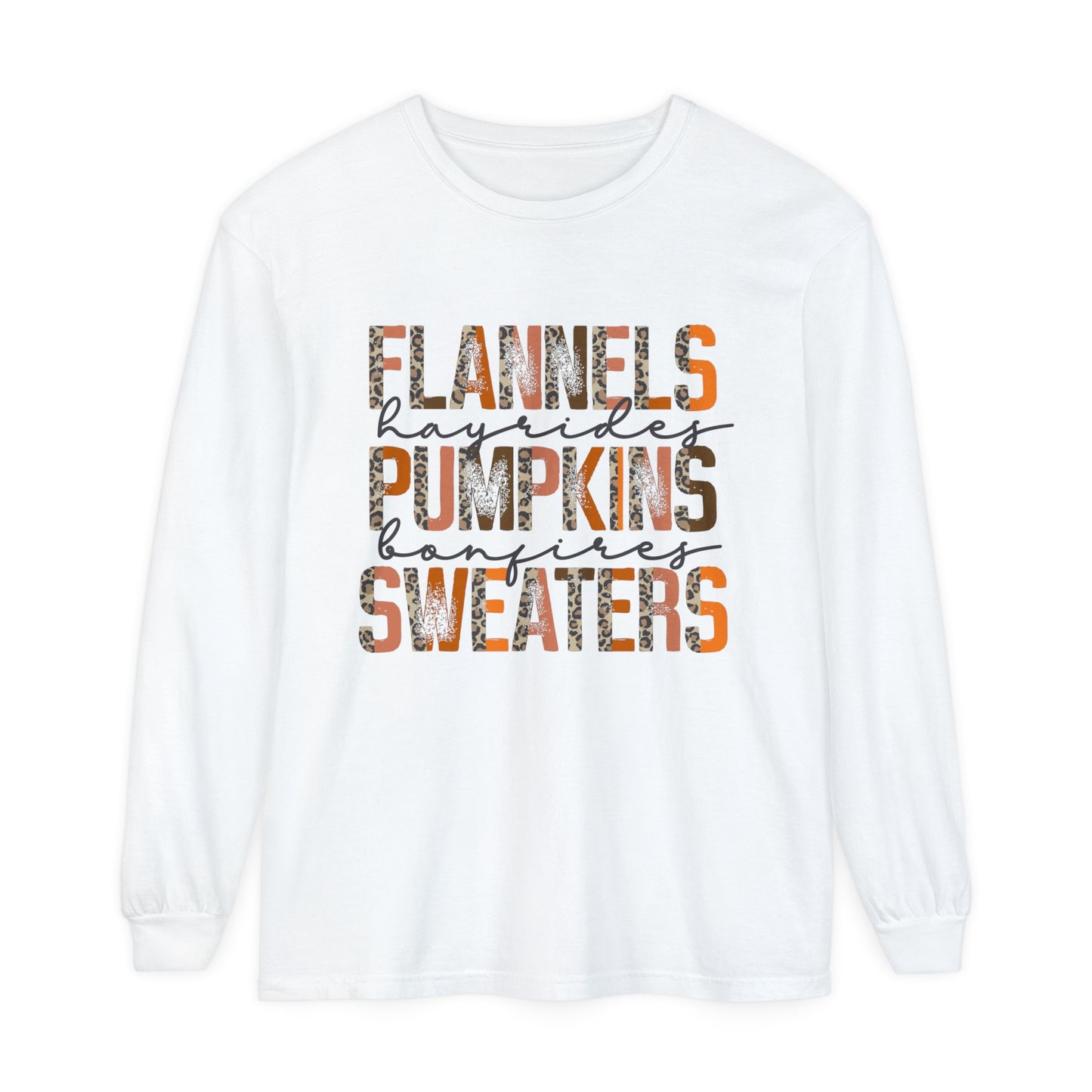 Flannels & Pumpkins Loose Long Sleeve T-Shirt