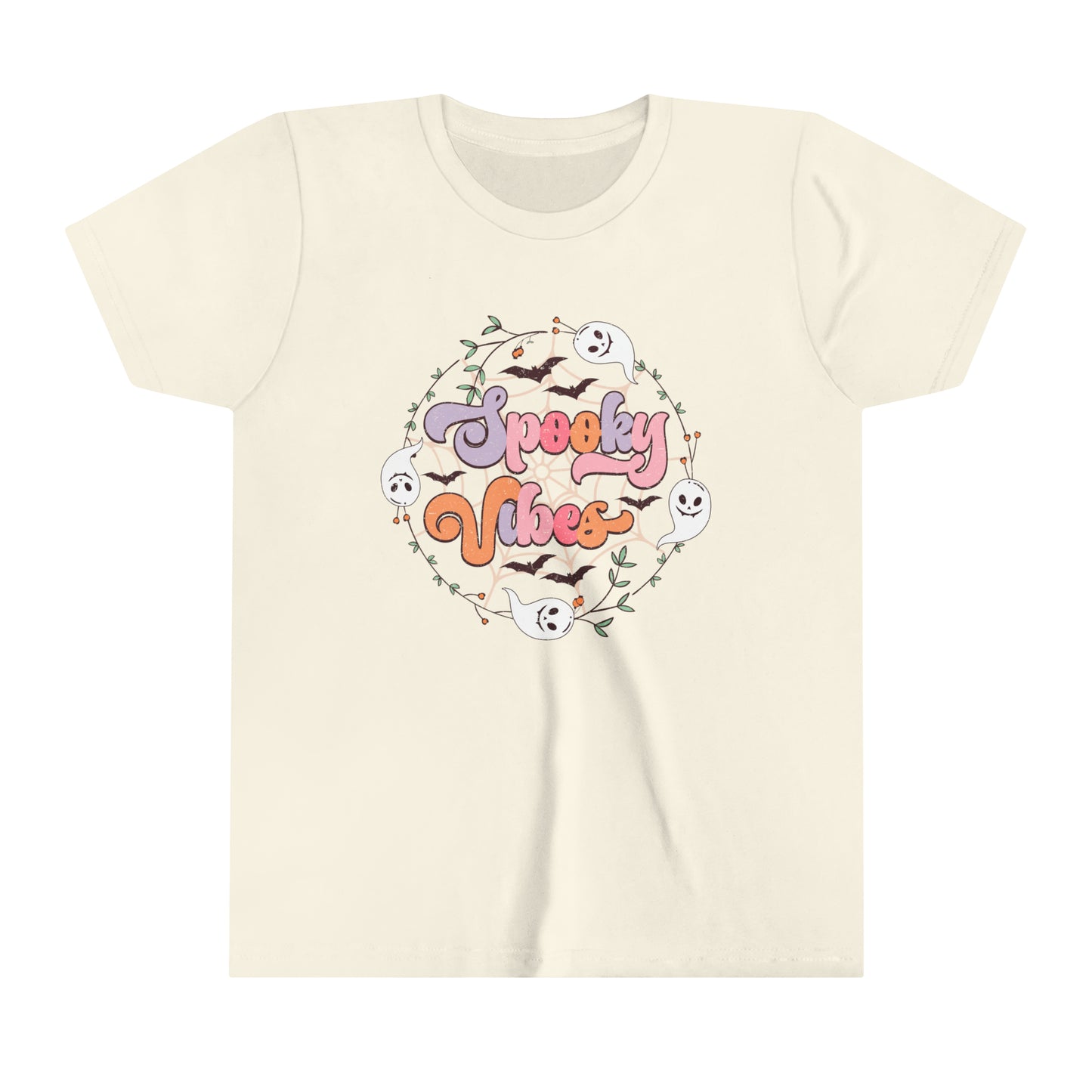 Spooky Vibes Circle Girl's Youth Short Sleeve Tee