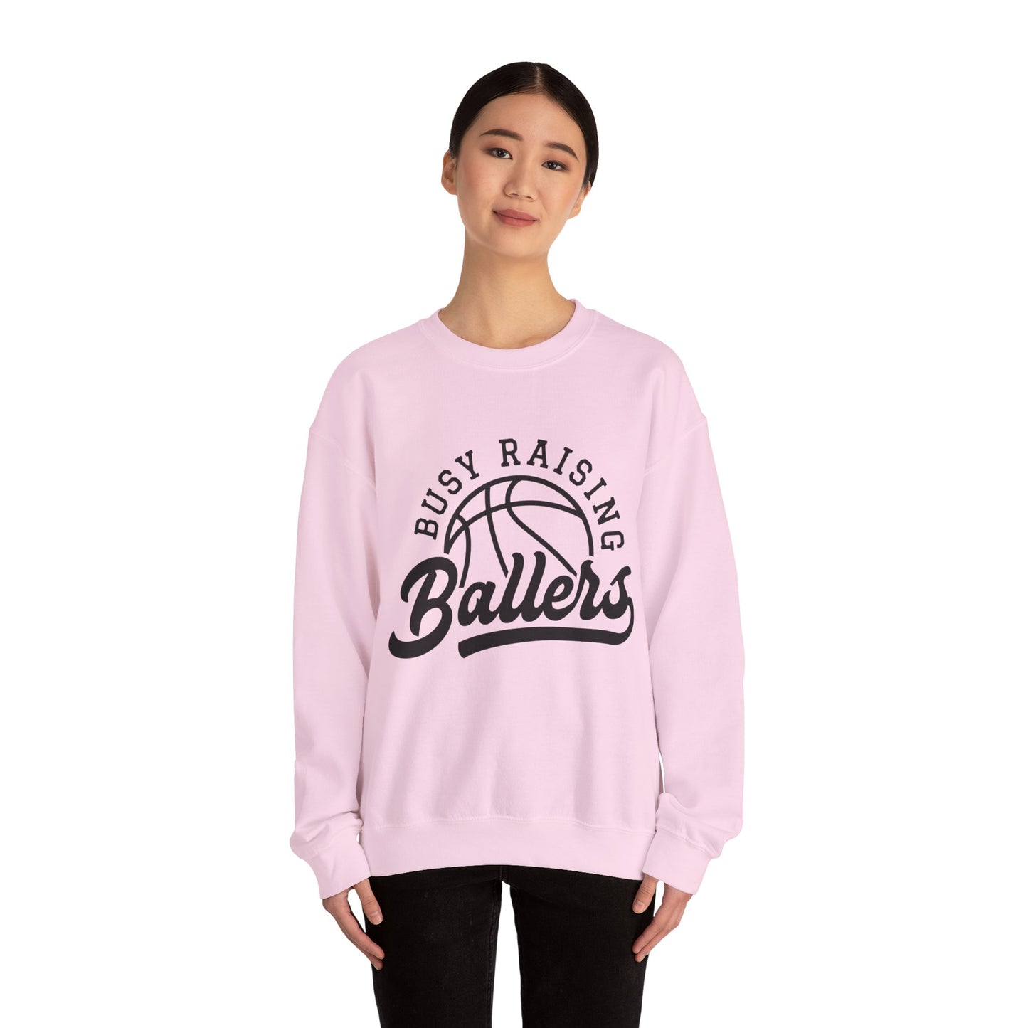 Busy Raising Ballers Women's Basketball Sweatshirt Basketball Mom