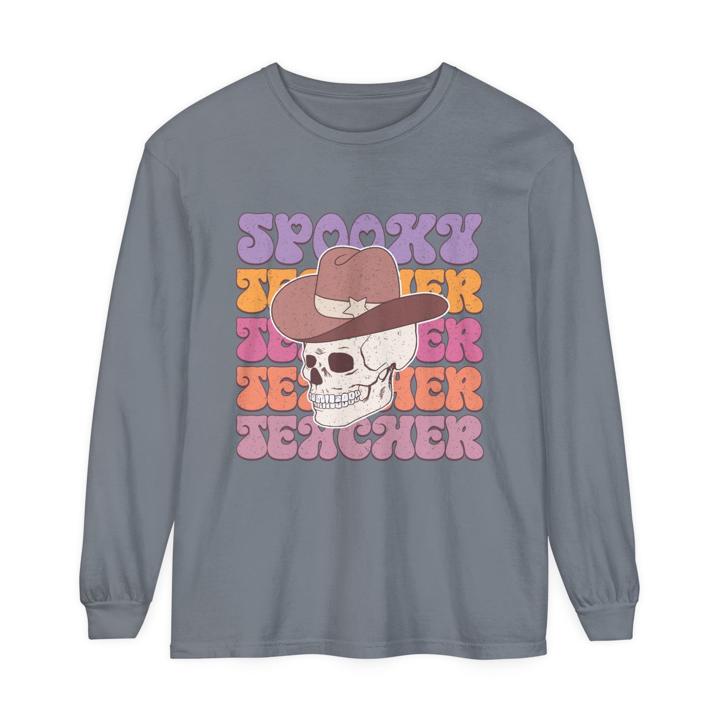 Spooky Teacher Loose Long Sleeve T-Shirt