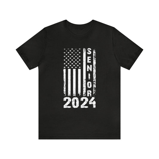 Senior 2024 Graduate American Flag Adult Unisex Tshirt
