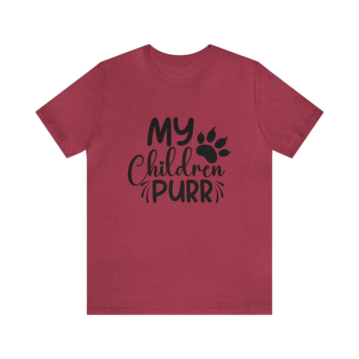 My children purr Cat mom  Short Sleeve Women's Tee