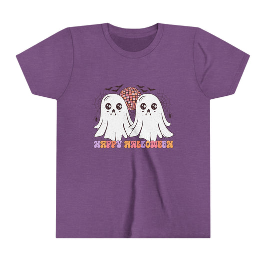 Happy Halloween Ghost Friends Girl's Youth Short Sleeve Tee