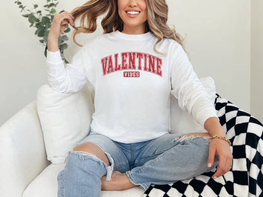 Valentine Vibes Women's Loose Long Sleeve T-Shirt