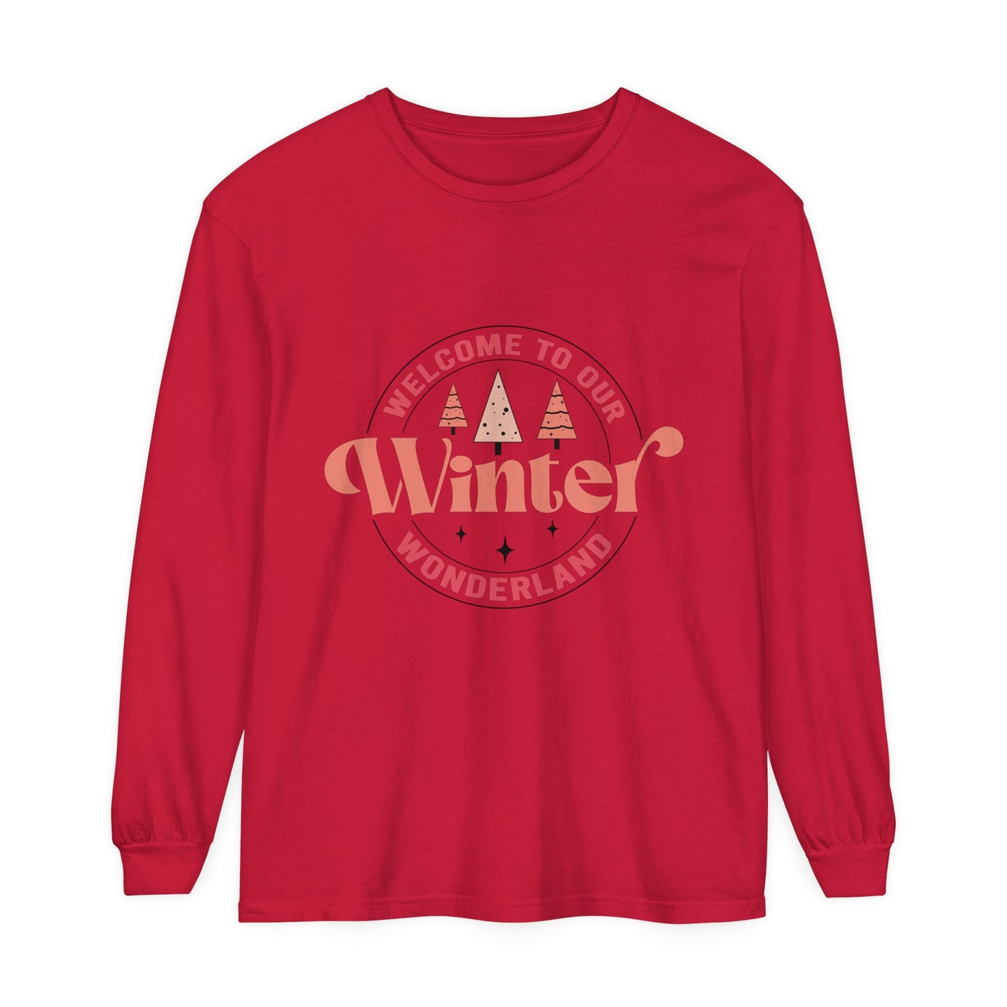 Welcome to our winter wonderland Women's Christmas Holiday Loose Long Sleeve T-Shirt