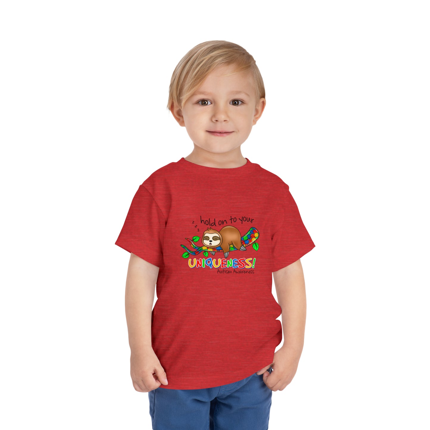 Hold on to your uniqueness Autism Awareness Advocate Toddler Short Sleeve Tee