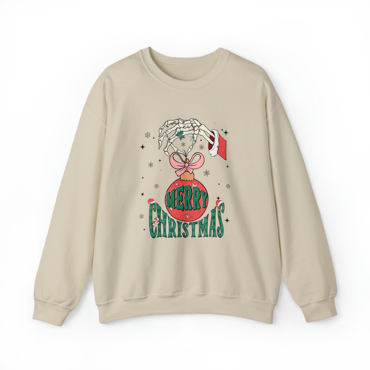 Skeleton Hand and Ornament Women's Christmas Sweatshirt