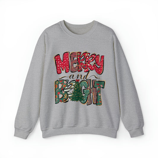 Merry and Bright Women's Christmas Crewneck Sweatshirt