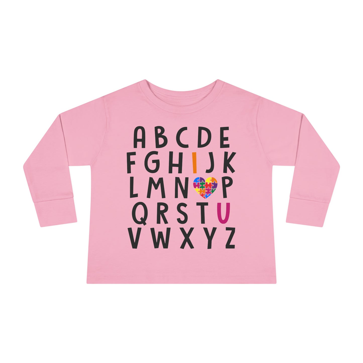 Alphabet Autism I <3 U Toddler Long Sleeve Tee