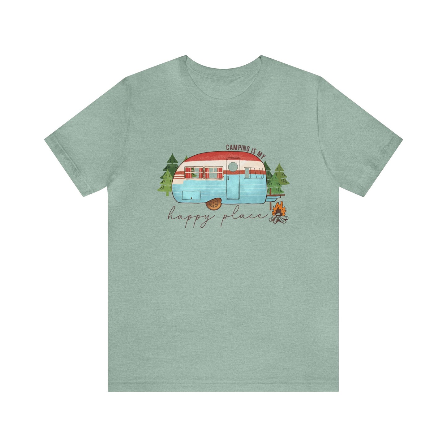 Camping is my happy place adult unisex Tshirt