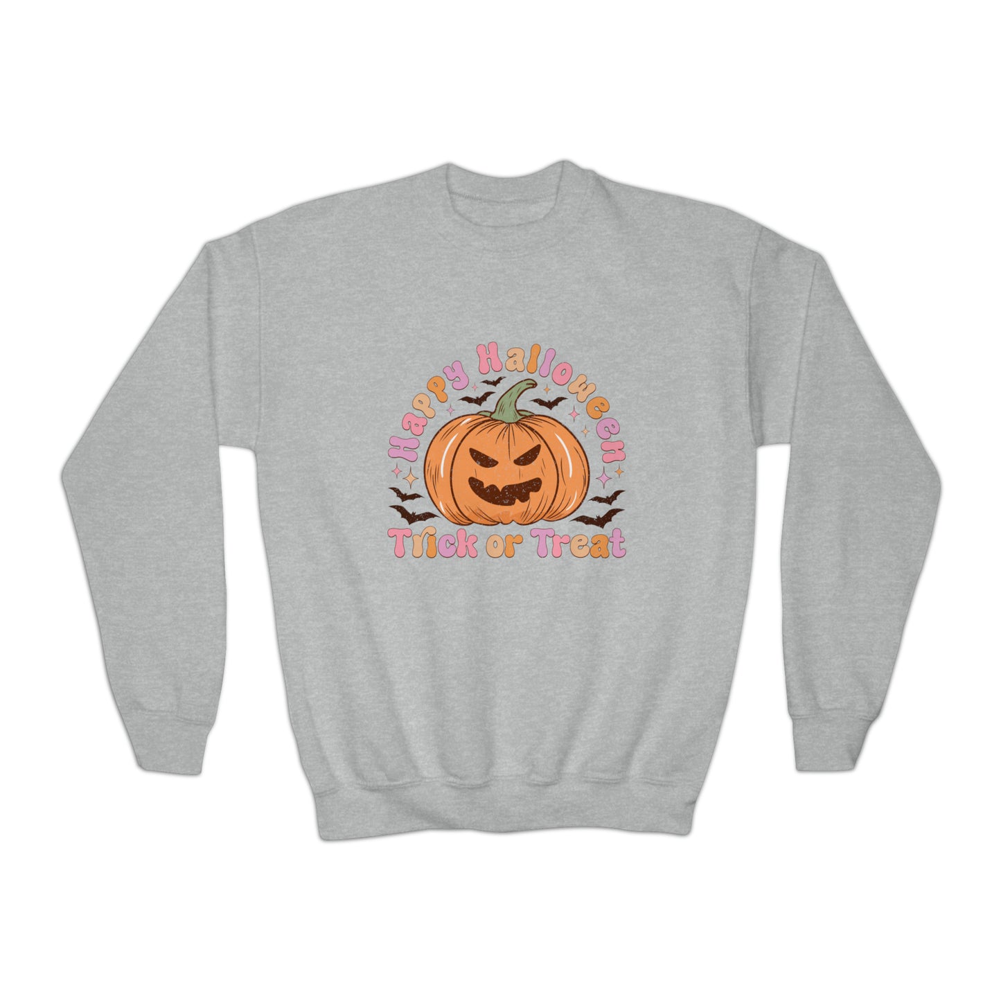 Happy Halloween Trick or Treat Youth Crewneck Sweatshirt