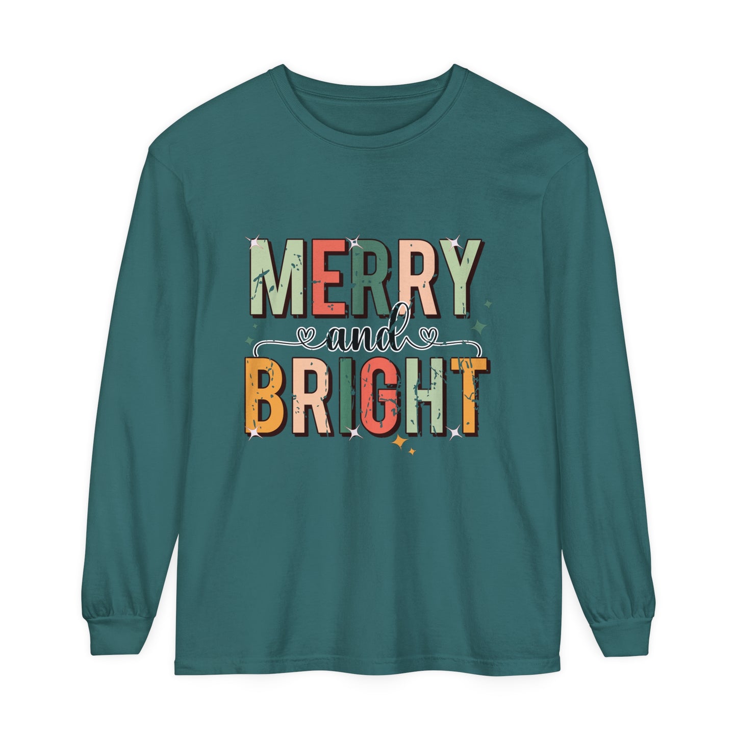 Merry and Bright Christmas Women's Loose Long Sleeve T-Shirt