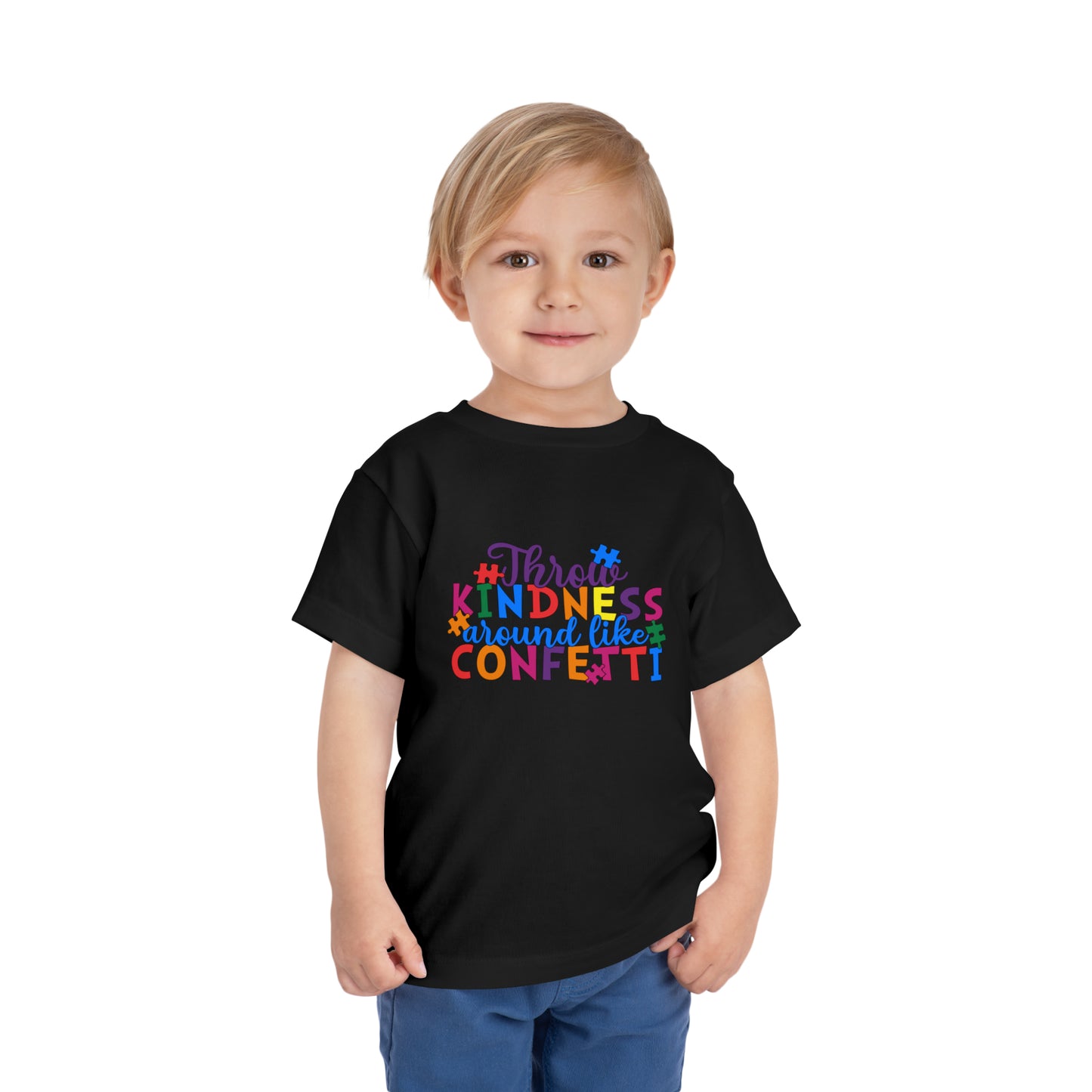 Throw Kindess Autism Advocate Toddler Short Sleeve Tee