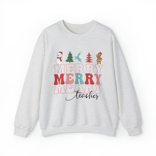 Merry Merry Teacher Women's Christmas Sweatshirt