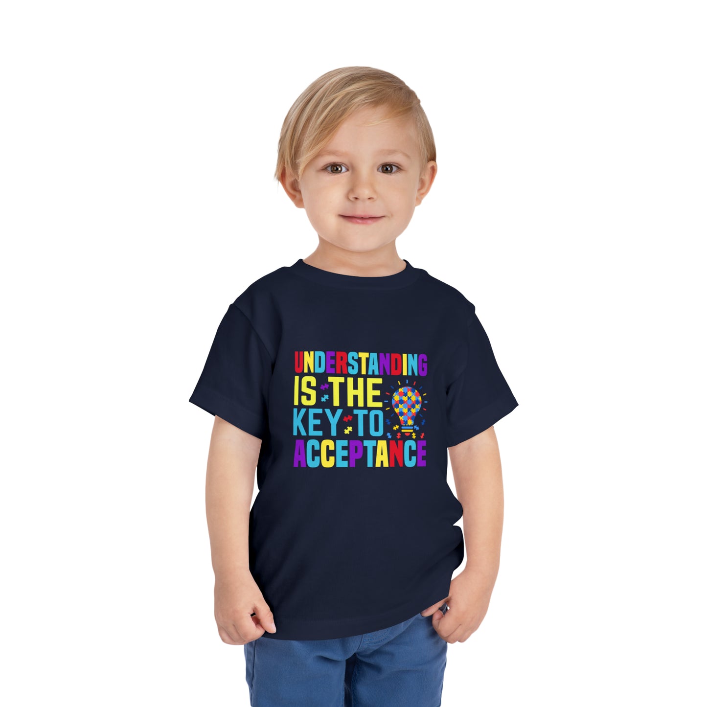 Understanding is the key to acceptance Autism Acceptance Awareness Advocate Toddler Short Sleeve Tee