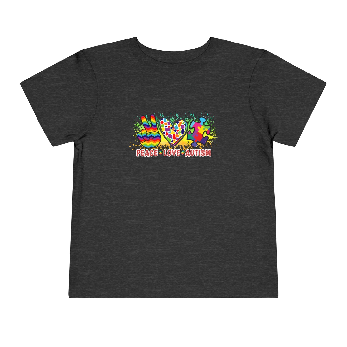 Peace Love Autism Awareness Advocate Toddler Short Sleeve Tee