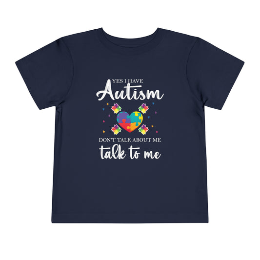 Autism Talk to Me Autism Awareness Advocate Toddler Short Sleeve Tee