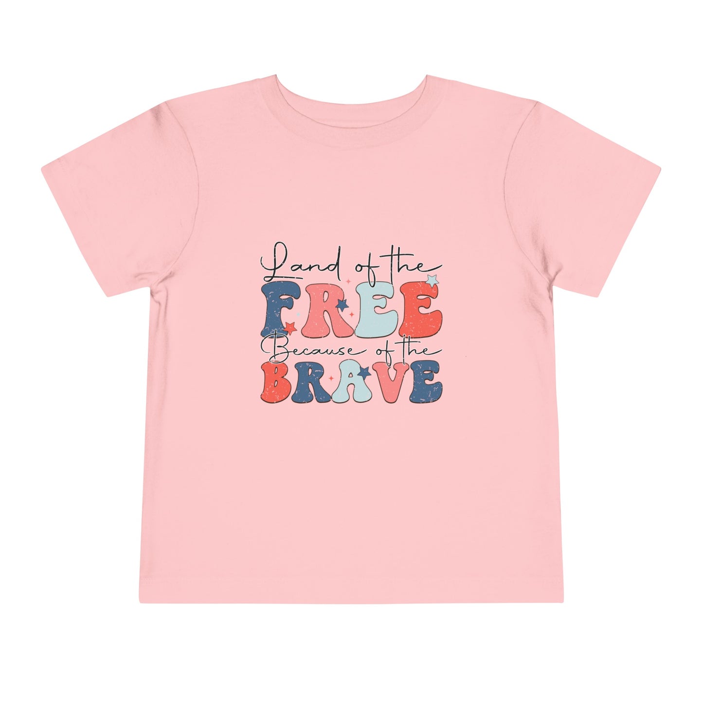 Land of the Free 4th of July Toddler Short Sleeve Tee