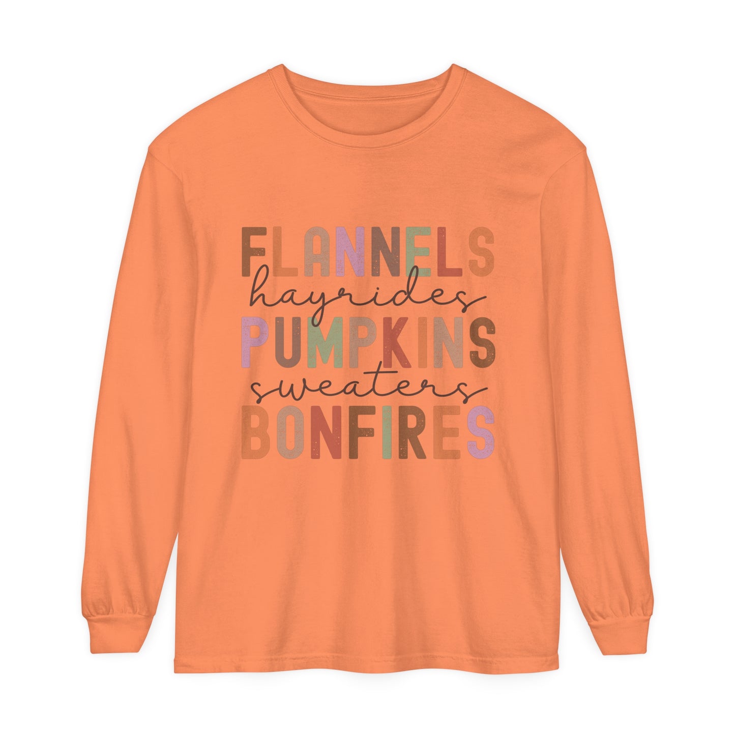 Flannels & Pumpkins Loose Long Sleeve T-Shirt