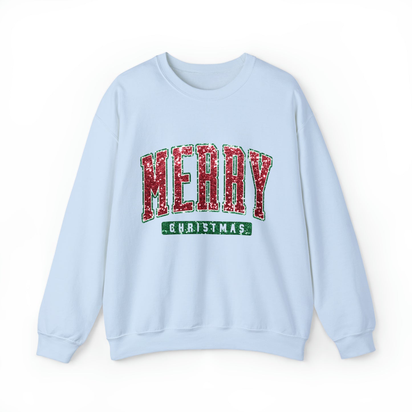 Merry Christmas Red Sparkle Women's Christmas Crewneck Sweatshirt