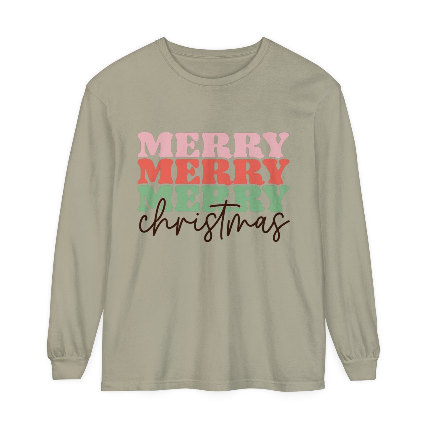 Merry Christmas Women's Holiday Loose Long Sleeve T-Shirt