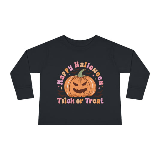 Happy Halloween Trick or Treat  Toddler Long Sleeve Tee