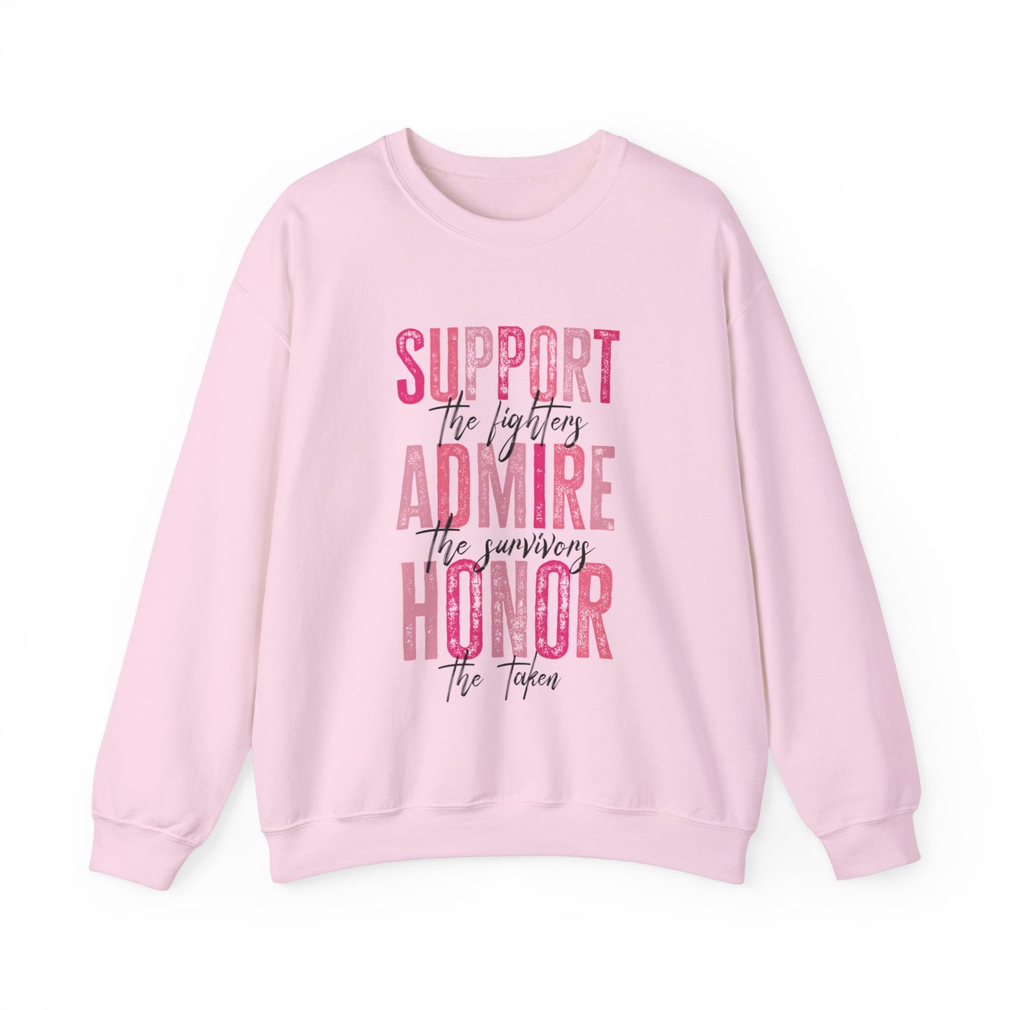 Support Admire Honor Breast Cancer Awareness Women's Crewneck Sweatshirt