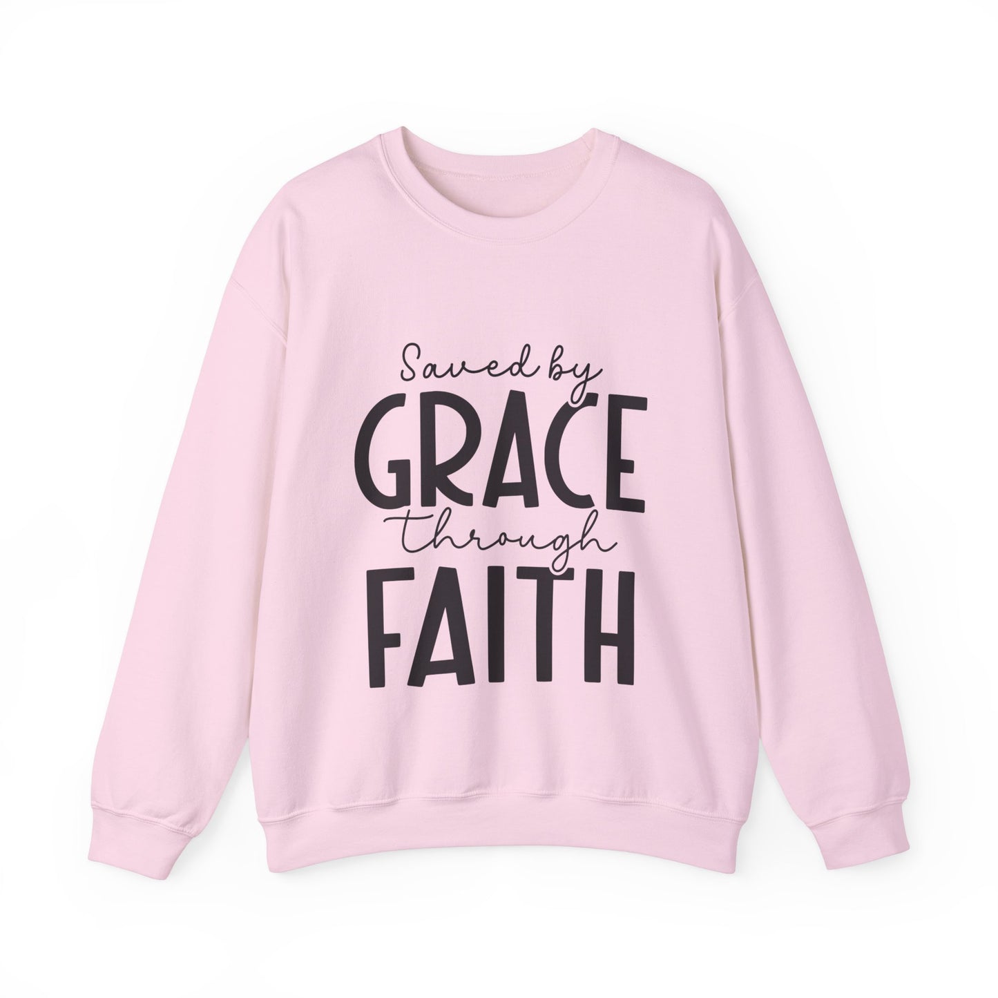 Saved By Grace Women's Easter Bible Verse Sweatshirt