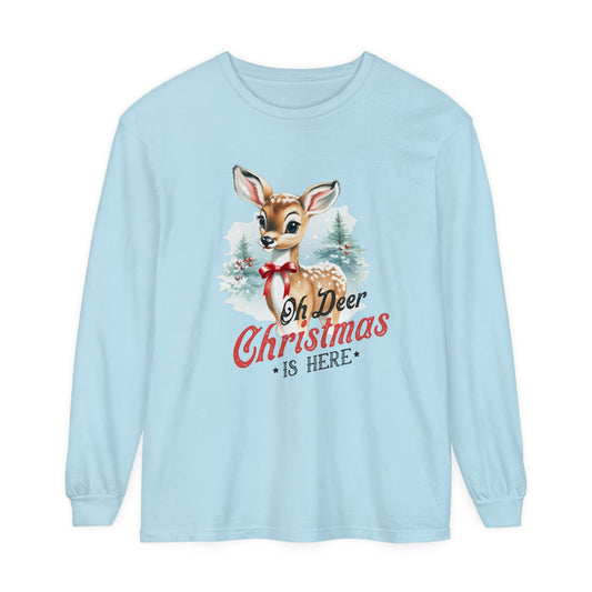 Oh Dear Christmas is Here Women's  Loose Long Sleeve T-Shirt