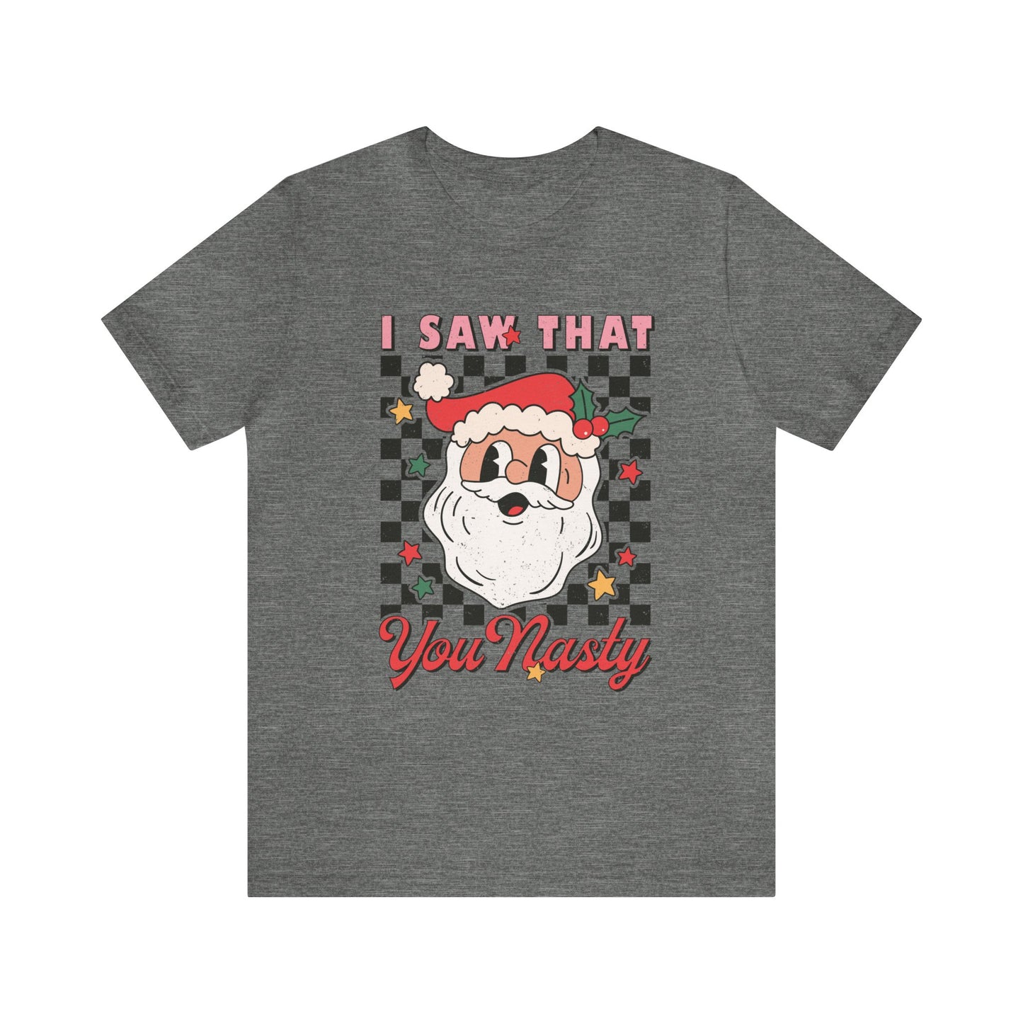 Funny Santa Women's Short Sleeve Christmas T Shirt