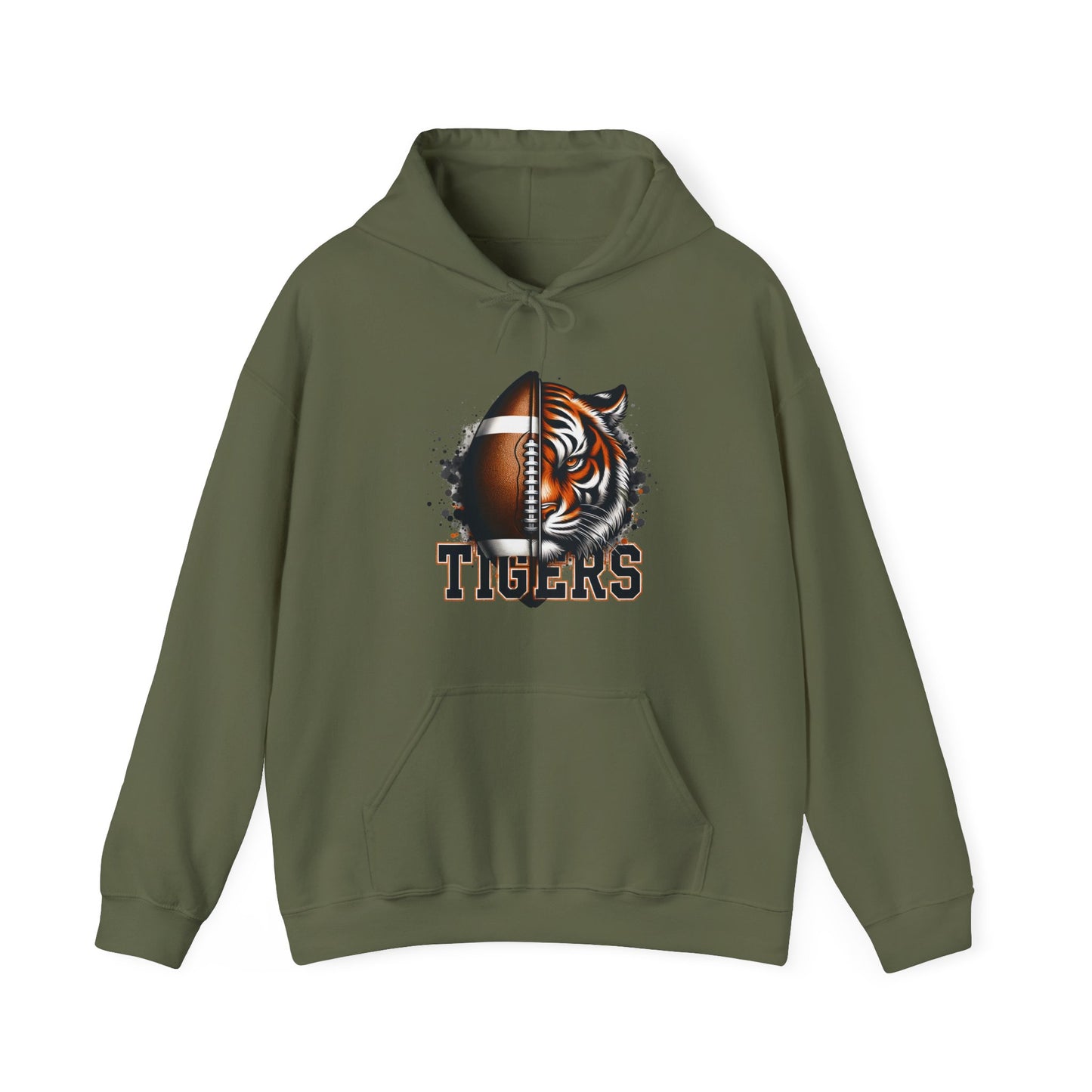 Tigers Football Adult Unisex Heavy Blend™ Hooded Sweatshirt