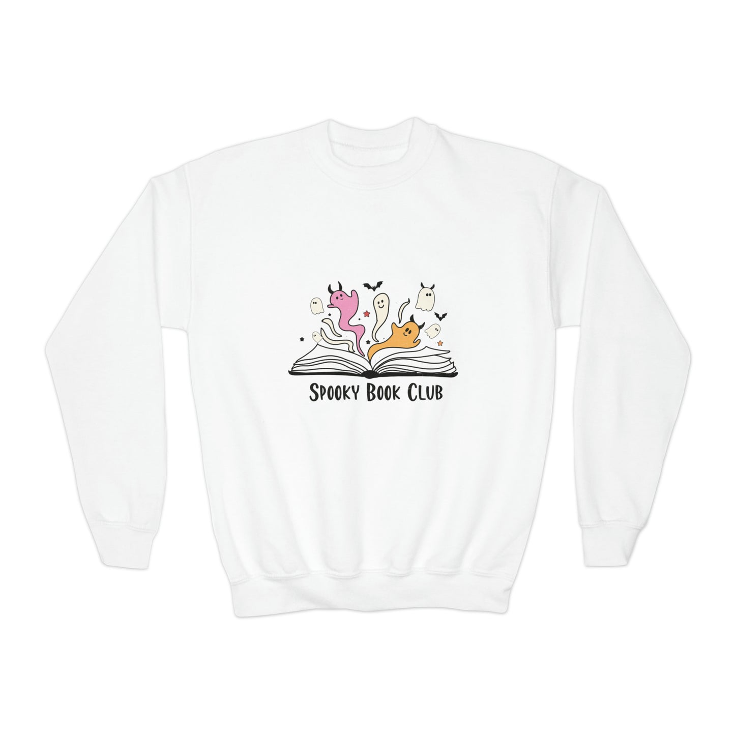 Spooky Book Club Halloween Youth Crewneck Sweatshirt