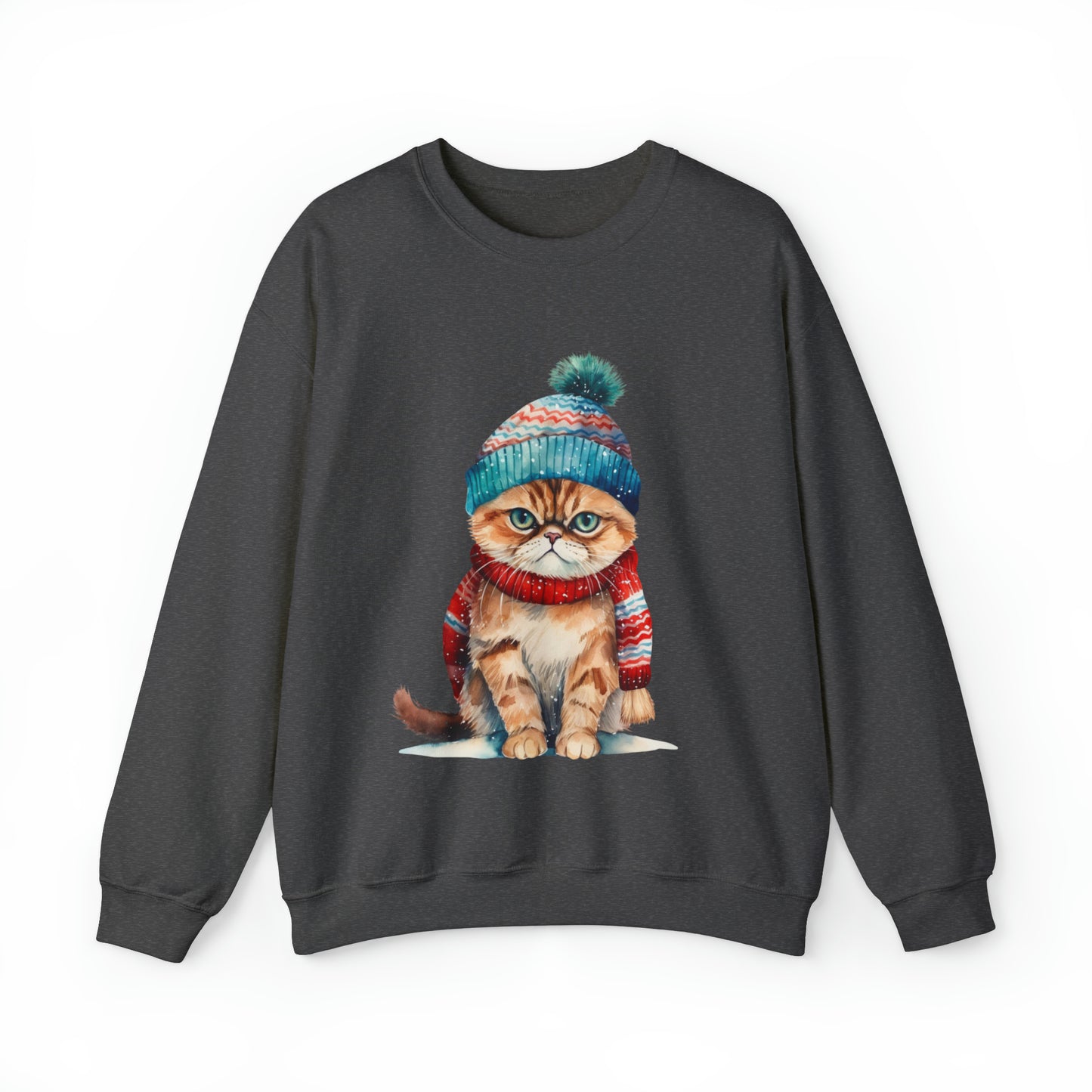 Funny Christmas Cat Sweatshirt Adult Unisex