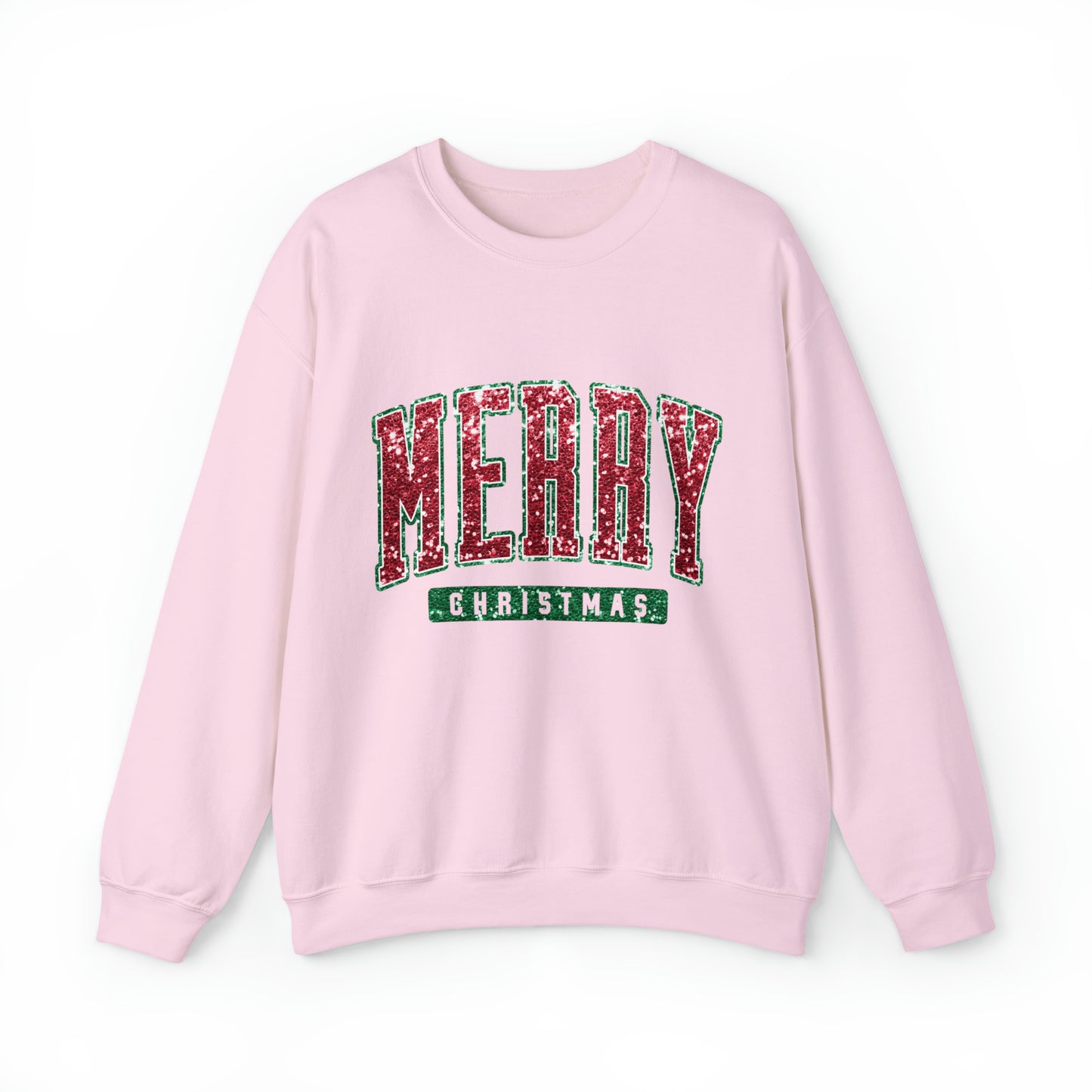 Merry Christmas Red Sparkle Women's Christmas Crewneck Sweatshirt