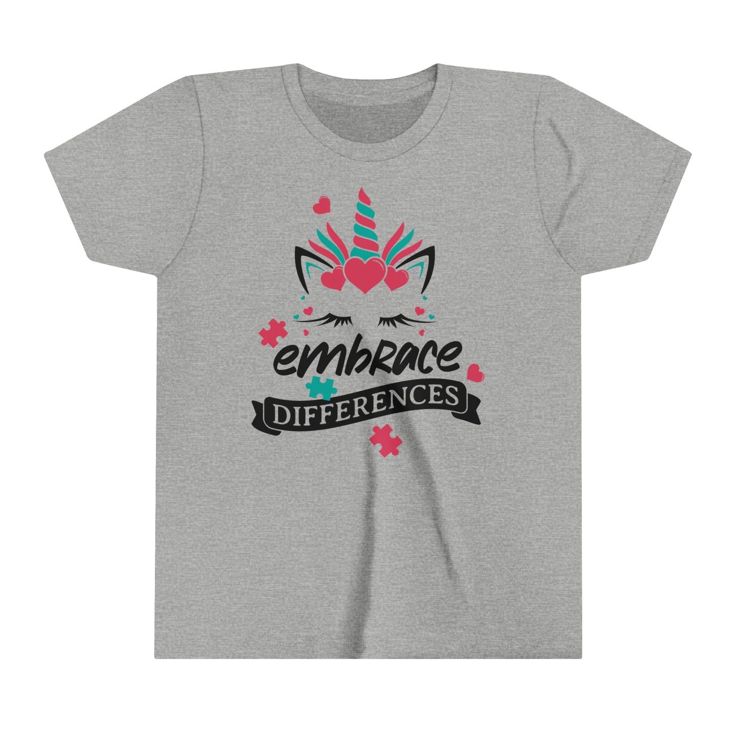 Embrace Differences Unicorn Autism Advocate Youth Shirt