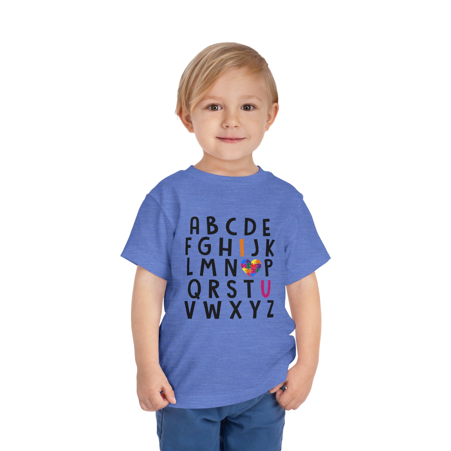 Alphabet I <3 U Autism Advocate Toddler Short Sleeve Tee