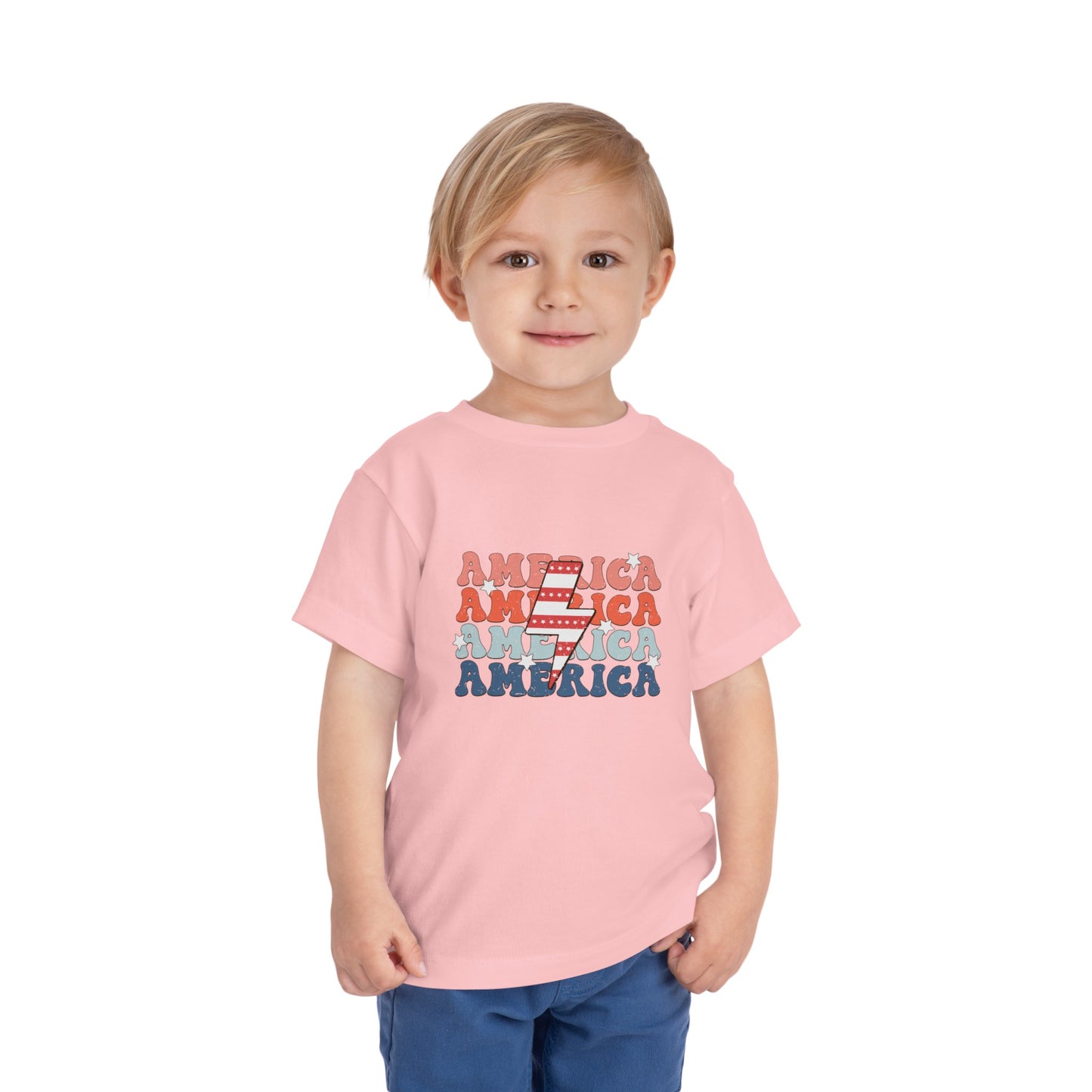 America 4th of July Toddler Short Sleeve Tee