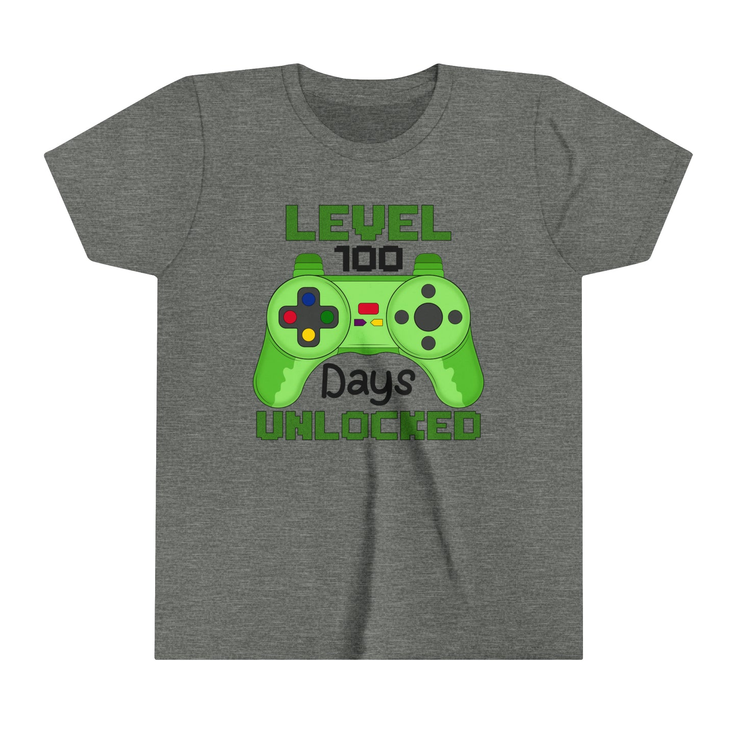 Level 100 Days of School Unlocked School Youth Boy's Short Sleeve Tee