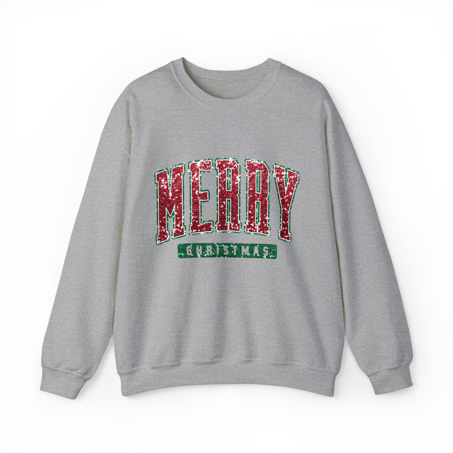 Merry Christmas Red Sparkle Women's Christmas Crewneck Sweatshirt